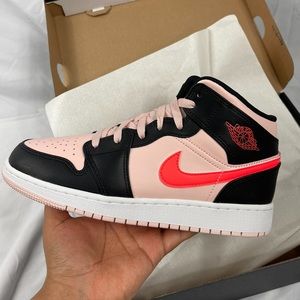 7Y Nike Air Jordan 1 Mid ‘Black Pink Crimson’